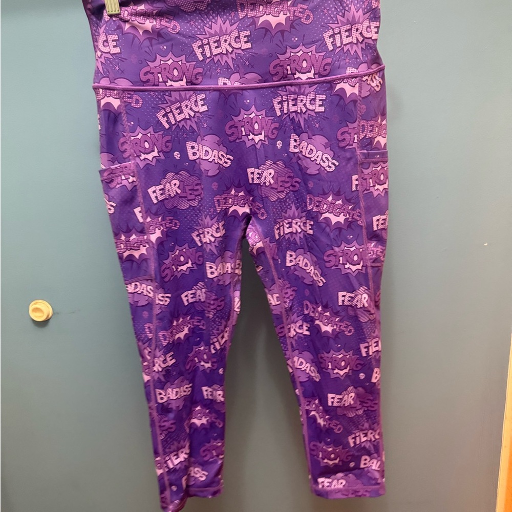 Constantly Varied Gear Purple Graphic Leggings, Capri Length